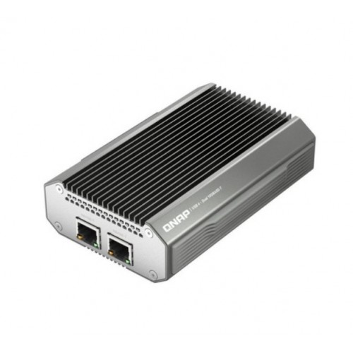 QNAP Single port USB 4 Type-C to dual port 10GbE NBASE-T (RJ45) adapter [QNA-UC10G2T]
